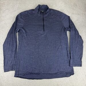 Icebreaker Mens Bodyfit 200 Merino Wool 1/4 Zip Pullover Blue  XXL 2xl Hike Camp